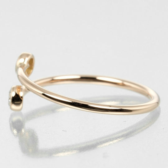 TIFFANY&Co. Ring K18 pink gold, 2P diamond gold hoop Women Used Authentic