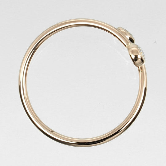 TIFFANY&Co. Ring K18 pink gold, 2P diamond gold hoop Women Used Authentic