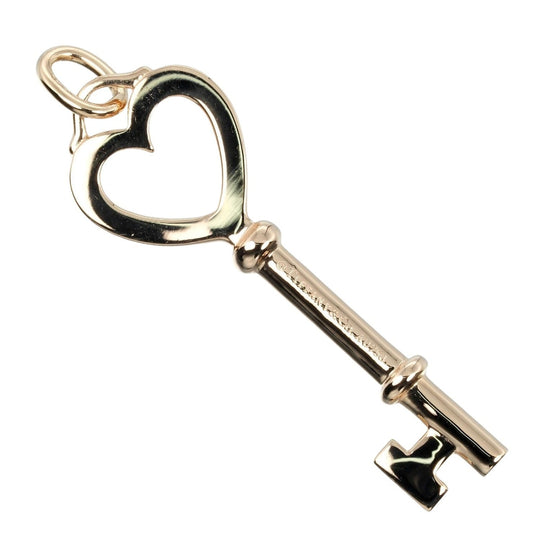 TIFFANY&Co. Pendant top K18 pink gold, diamond gold Heart key Women Used Authentic