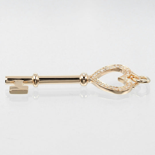TIFFANY&Co. Pendant top K18 pink gold, diamond gold Heart key Women Used Authentic