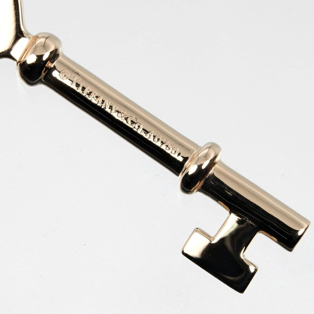 TIFFANY&Co. Pendant top K18 pink gold, diamond gold Heart key Women Used Authentic