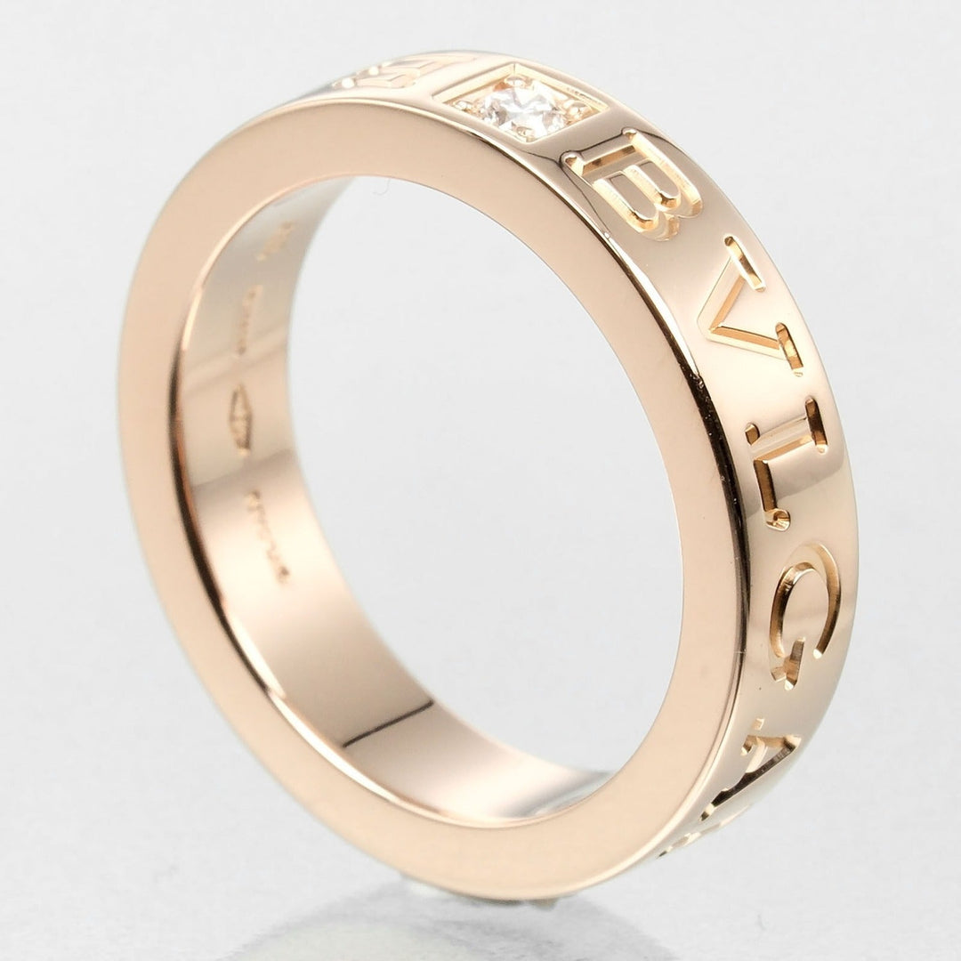BVLGARI Ring K18 pink gold, diamond gold B.zero1 Essential Women Used Authentic