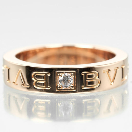 BVLGARI Ring K18 pink gold, diamond gold B.zero1 Essential Women Used Authentic