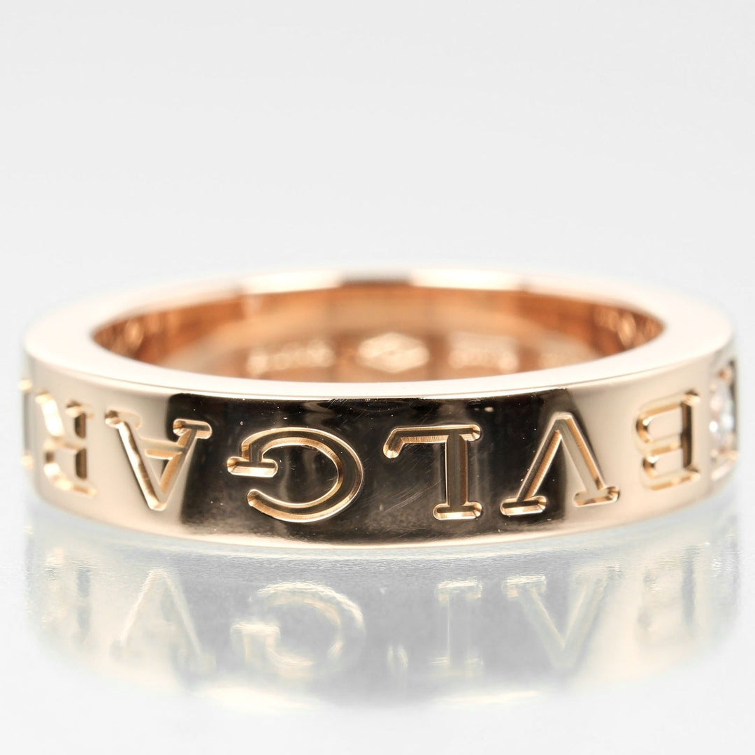 BVLGARI Ring K18 pink gold, diamond gold B.zero1 Essential Women Used Authentic