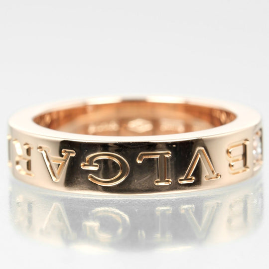 BVLGARI Ring K18 pink gold, diamond gold B.zero1 Essential Women Used Authentic