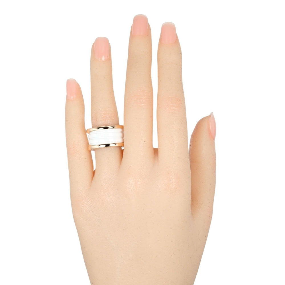 BVLGARI Ring K18 pink gold, ceramic gold Be zero one B.Zero1 4 bands Women 54 Used Authentic