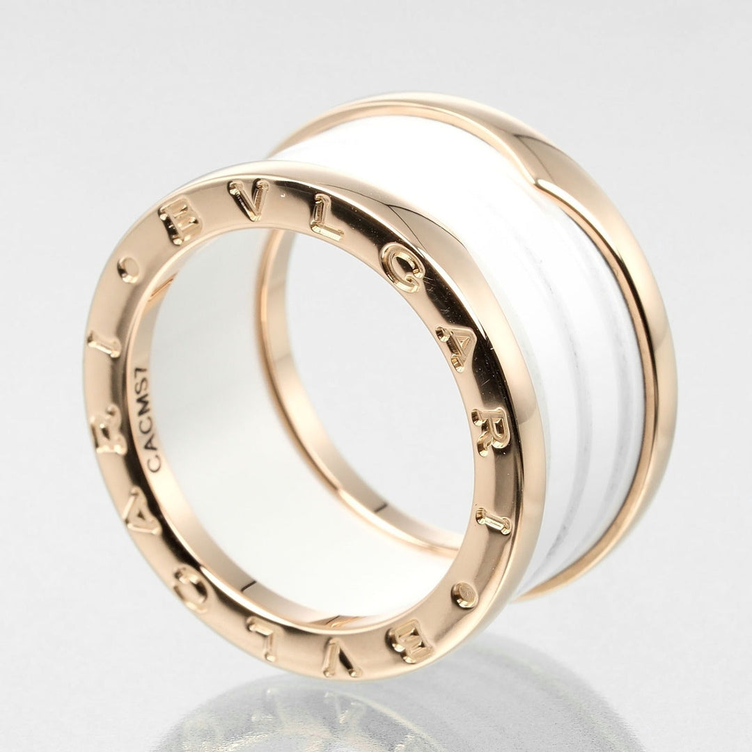 BVLGARI Ring K18 pink gold, ceramic gold Be zero one B.Zero1 4 bands Women 54 Used Authentic