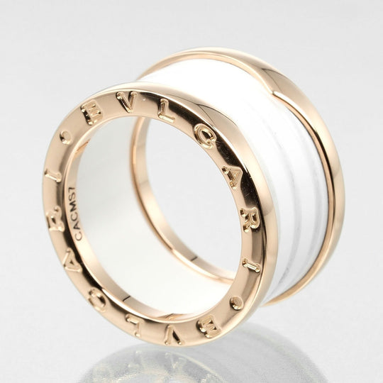 BVLGARI Ring K18 pink gold, ceramic gold Be zero one B.Zero1 4 bands Women 54 Used Authentic