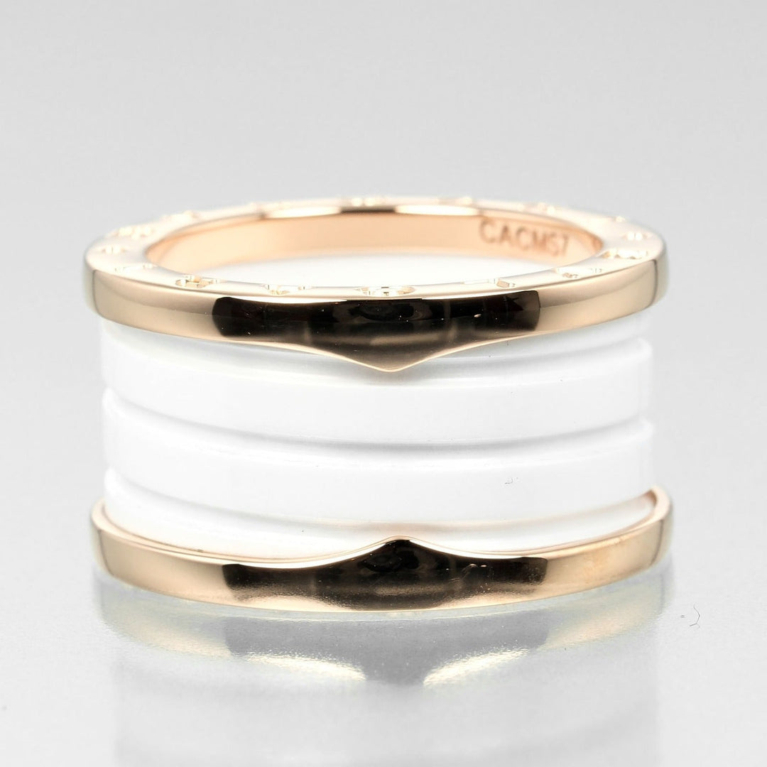 BVLGARI Ring K18 pink gold, ceramic gold Be zero one B.Zero1 4 bands Women 54 Used Authentic