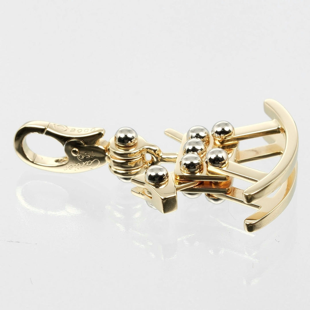 CARTIER Pendant top K18 Yellow Gold, K18 White Gold gold Rocking hose Women Used Authentic