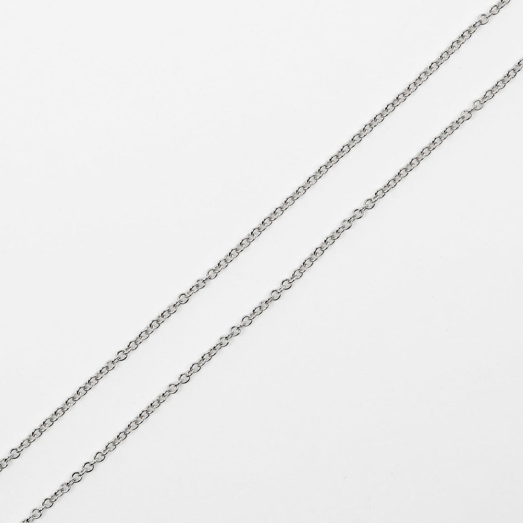 TIFFANY&Co. Necklace Pt950Platinum, Diamond Clear Silver By the Yard Heart Women Used Authentic
