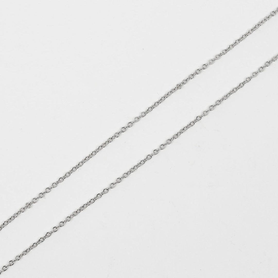 TIFFANY&Co. Necklace Pt950Platinum, Diamond Clear Silver Small cross Women Used Authentic