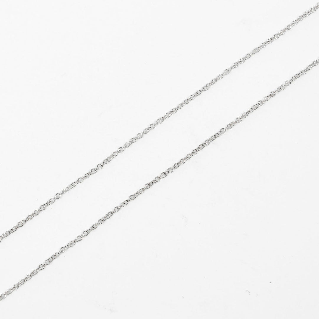 TIFFANY&Co. Necklace K18 white gold Silver T smile small Women Used Authentic
