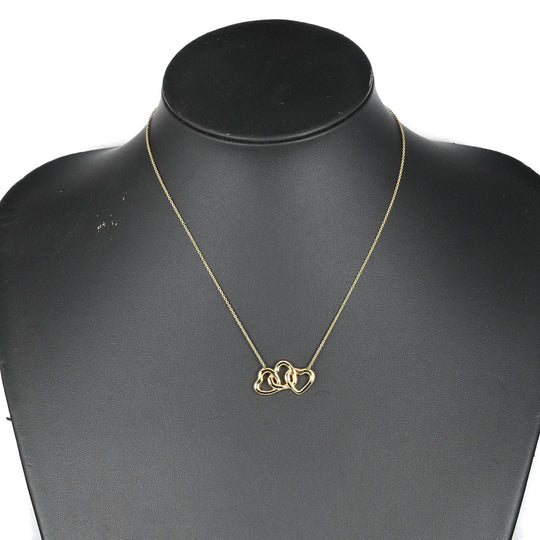 TIFFANY&Co. Necklace K18 yellow gold gold Triple heart Women Used Authentic