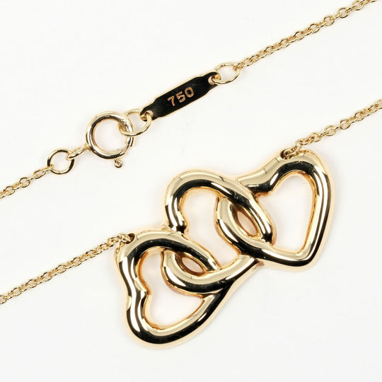 TIFFANY&Co. Necklace K18 yellow gold gold Triple heart Women Used Authentic