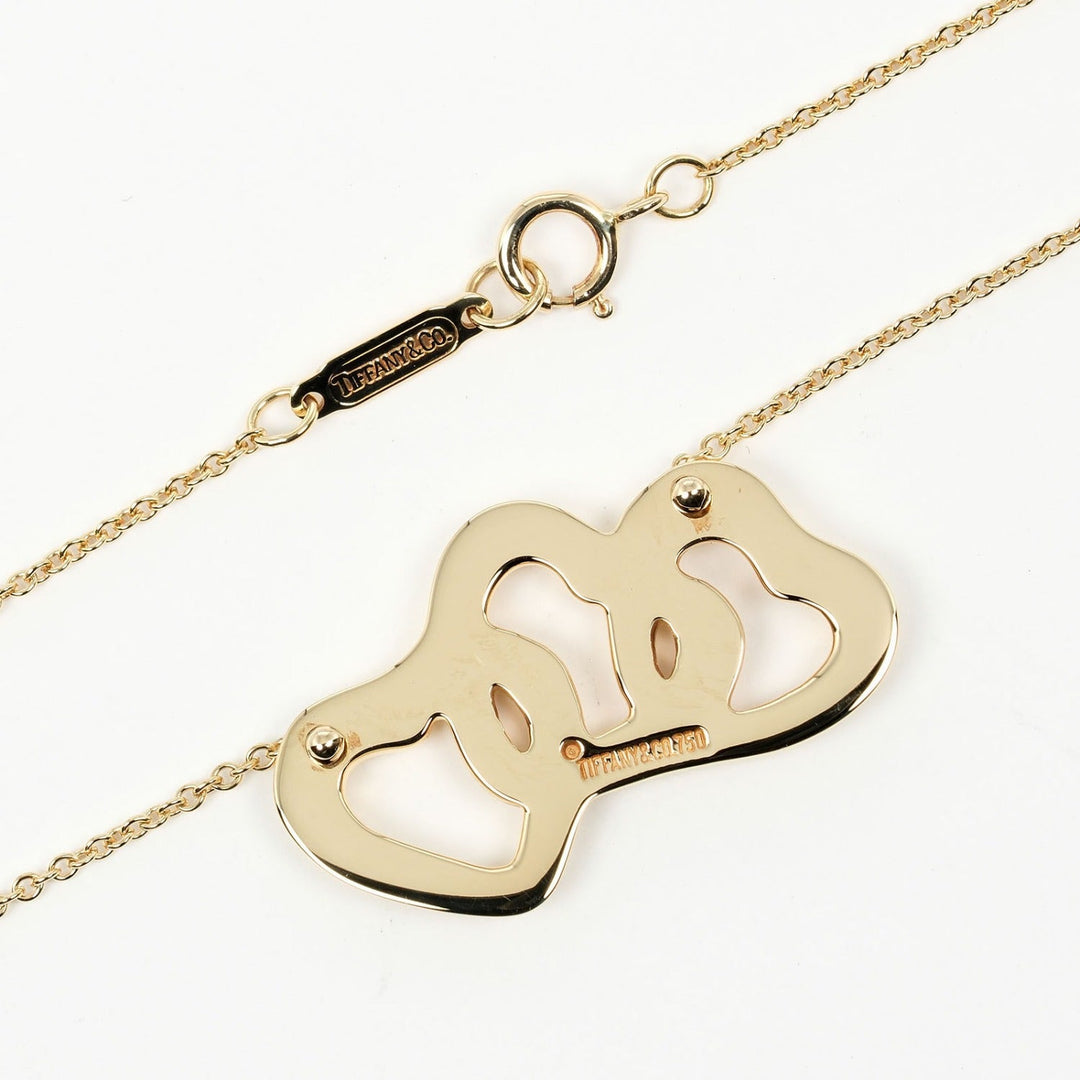 TIFFANY&Co. Necklace K18 yellow gold gold Triple heart Women Used Authentic