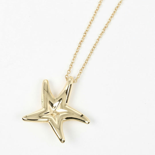 TIFFANY&Co. Necklace K18 yellow gold gold Star fish Women Used Authentic