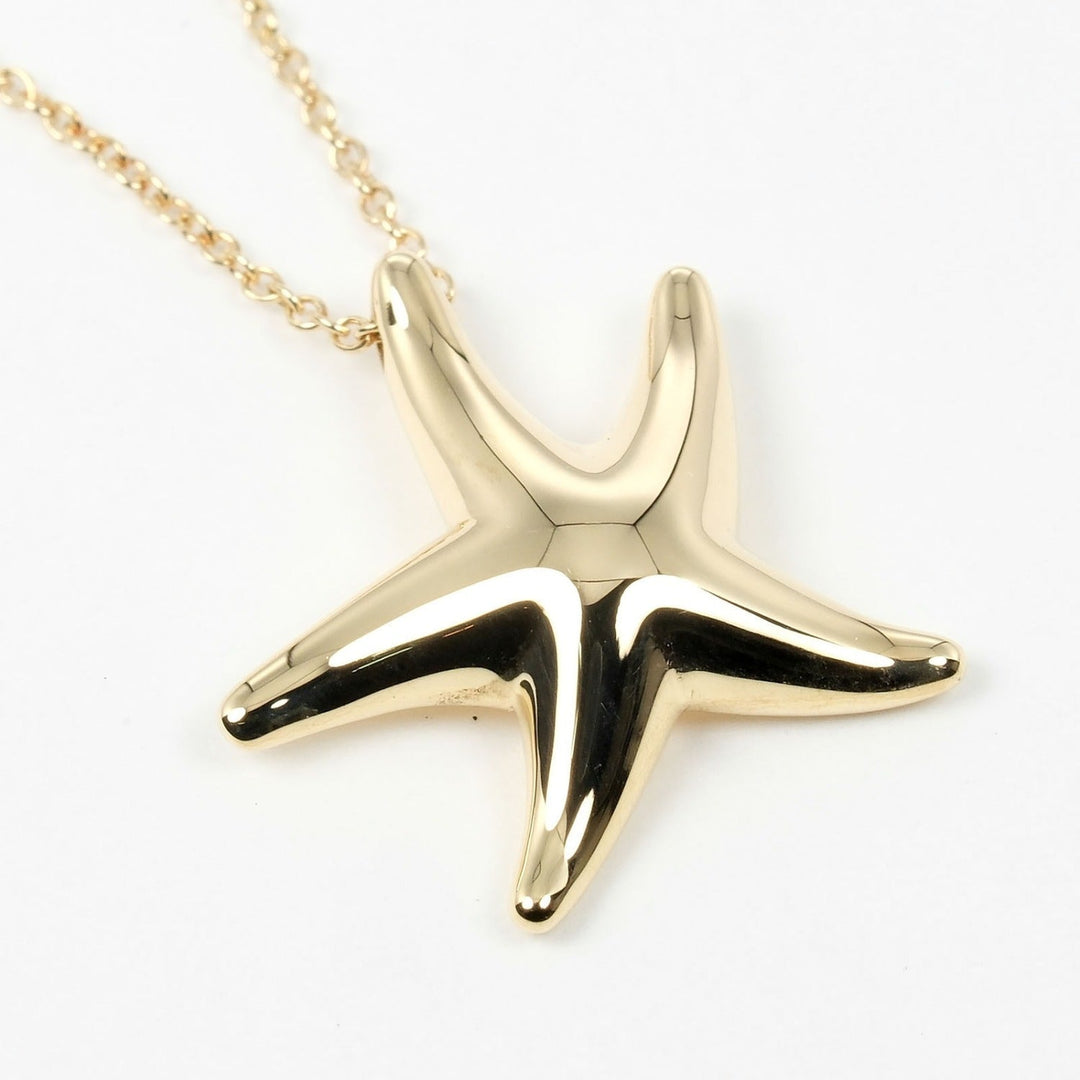 TIFFANY&Co. Necklace K18 yellow gold gold Star fish Women Used Authentic