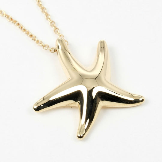 TIFFANY&Co. Necklace K18 yellow gold gold Star fish Women Used Authentic