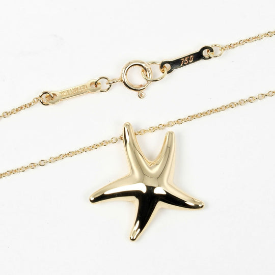 TIFFANY&Co. Necklace K18 yellow gold gold Star fish Women Used Authentic