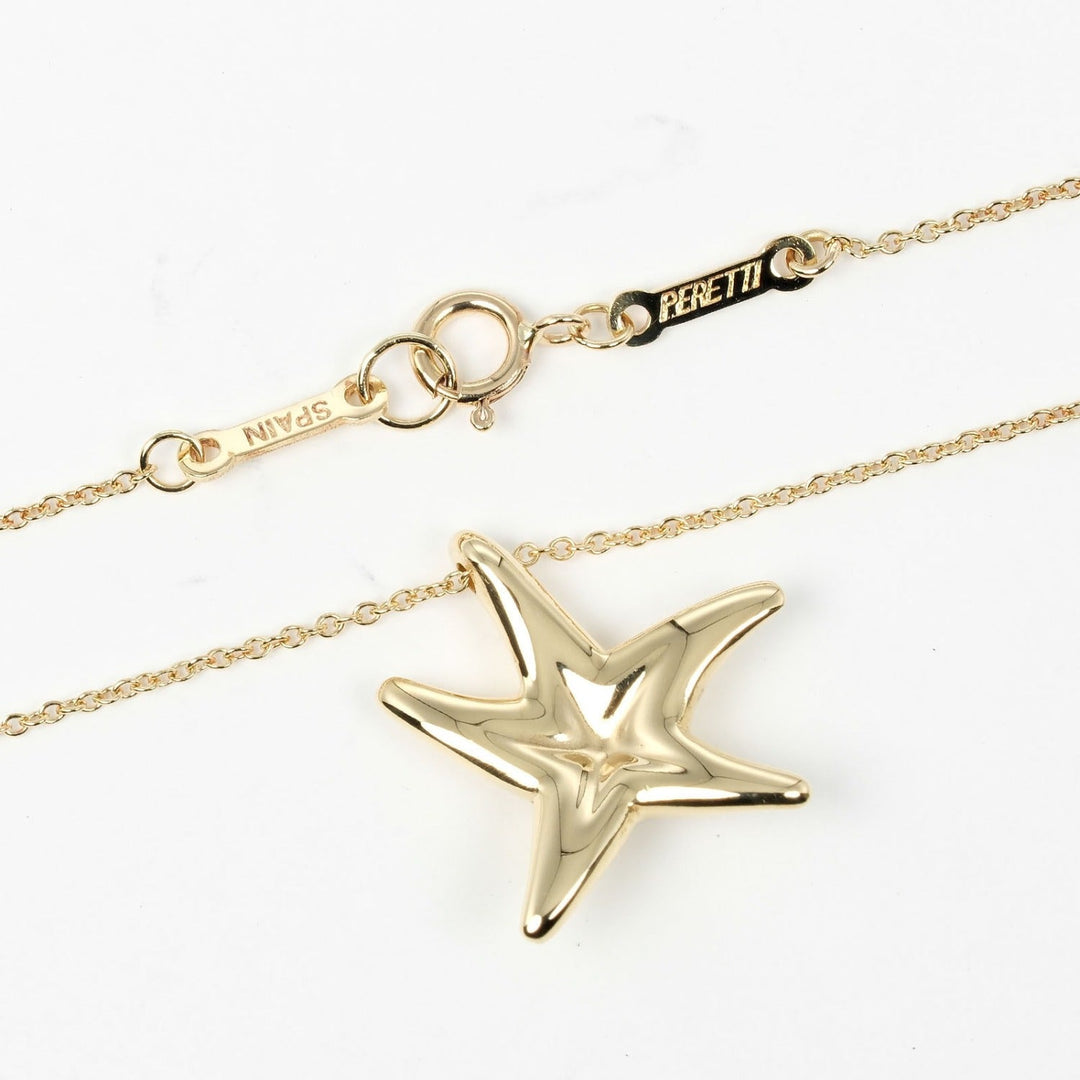 TIFFANY&Co. Necklace K18 yellow gold gold Star fish Women Used Authentic