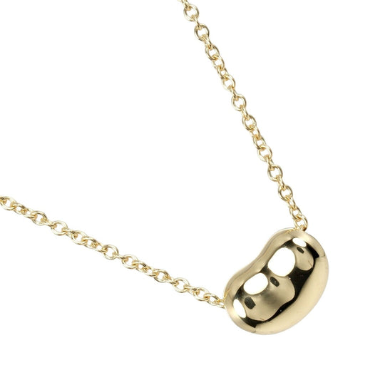 TIFFANY&Co. Necklace K18 yellow gold gold 0.4" model Bean Women Used Authentic