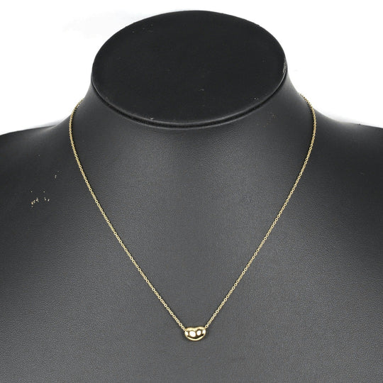 TIFFANY&Co. Necklace K18 yellow gold gold 0.4" model Bean Women Used Authentic