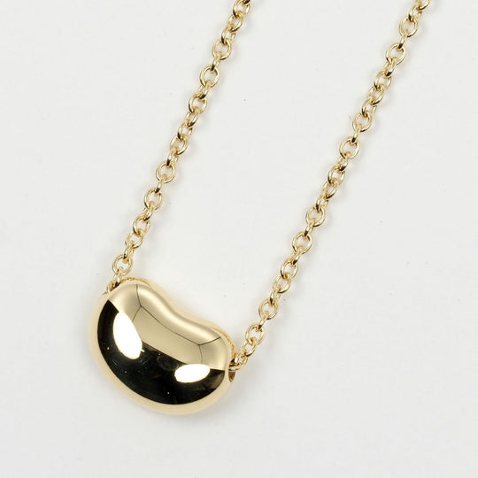 TIFFANY&Co. Necklace K18 yellow gold gold 0.4" model Bean Women Used Authentic
