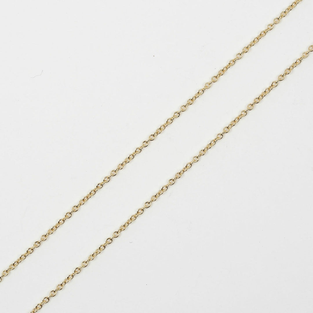 TIFFANY&Co. Necklace K18 yellow gold gold 0.4" model Bean Women Used Authentic