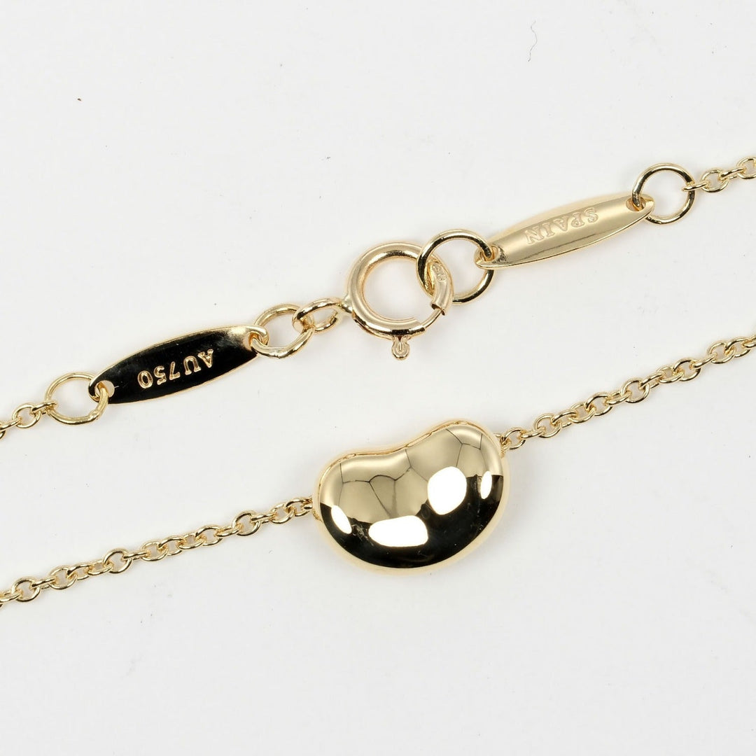 TIFFANY&Co. Necklace K18 yellow gold gold 0.4" model Bean Women Used Authentic