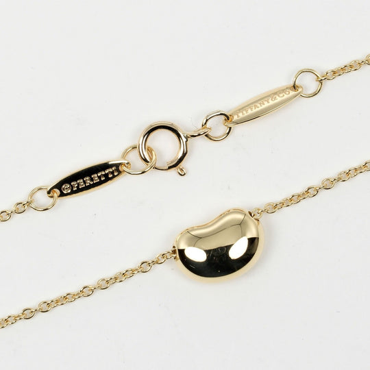 TIFFANY&Co. Necklace K18 yellow gold gold 0.4" model Bean Women Used Authentic