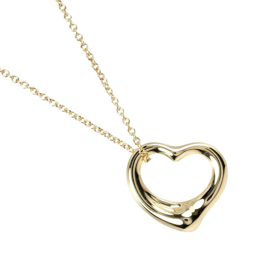 TIFFANY&Co. Necklace K18 yellow gold gold Open heart Women Used Authentic