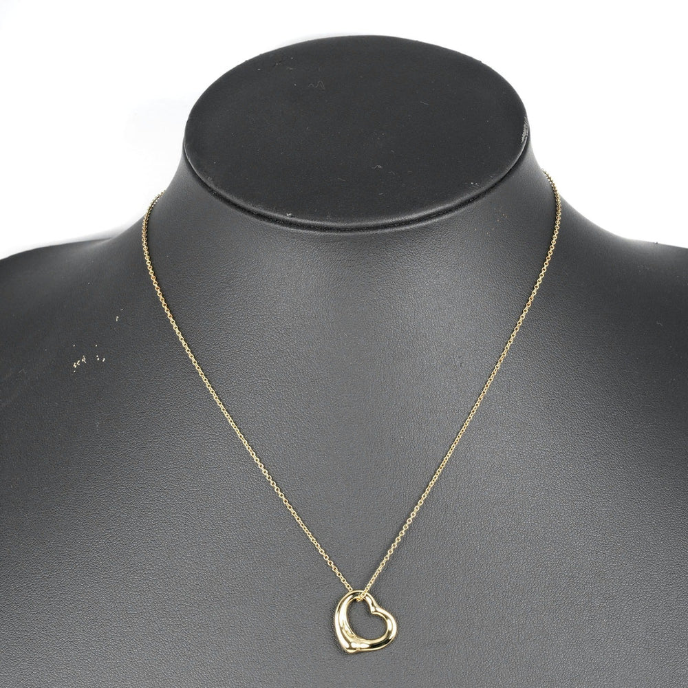 TIFFANY&Co. Necklace K18 yellow gold gold Open heart Women Used Authentic