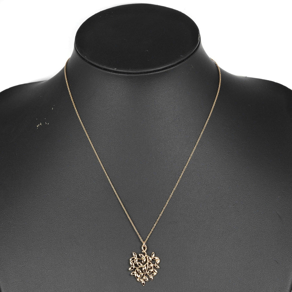 TIFFANY&Co. Necklace K18 Pink Gold gold Olive leaf Women Used Authentic