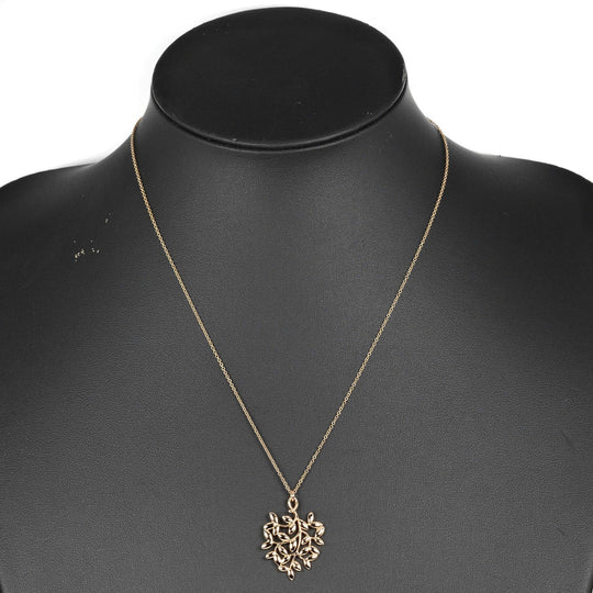 TIFFANY&Co. Necklace K18 Pink Gold gold Olive leaf Women Used Authentic