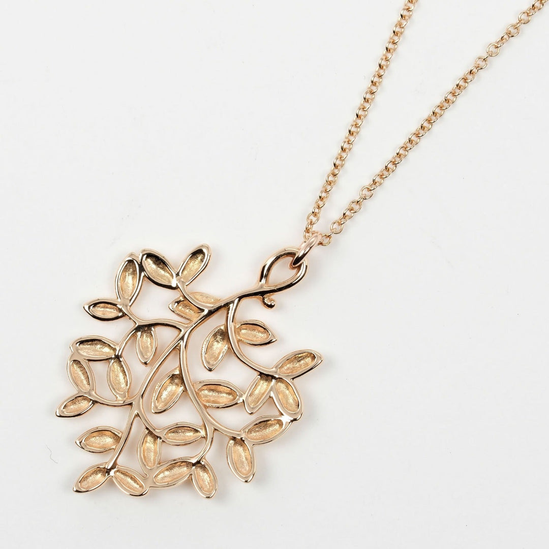 TIFFANY&Co. Necklace K18 Pink Gold gold Olive leaf Women Used Authentic