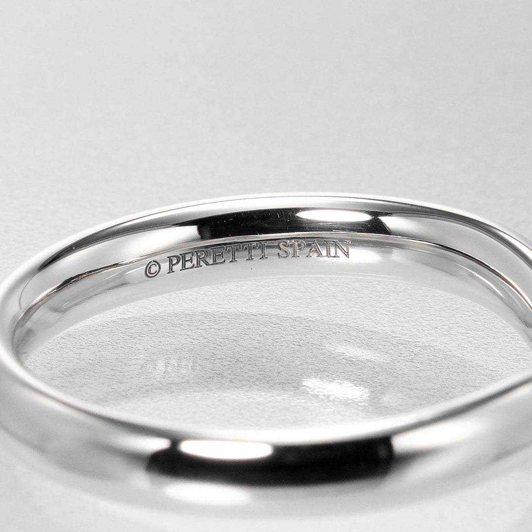TIFFANY&Co. Ring Pt950Platinum Silver Curved band 0.1" Women Used Authentic
