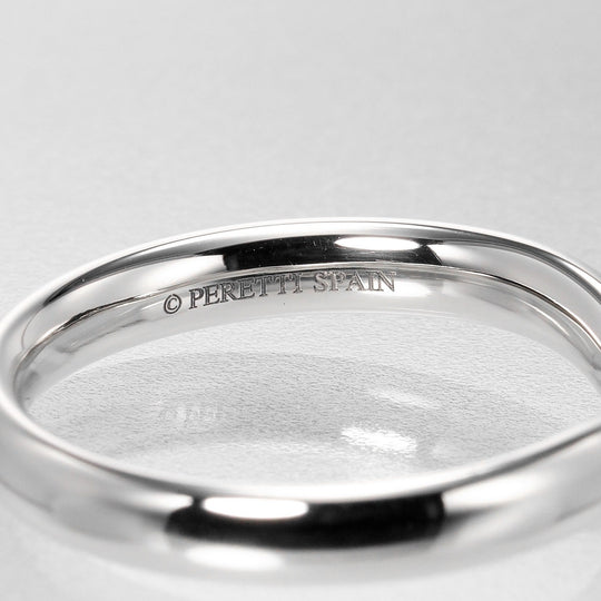 TIFFANY&Co. Ring Pt950Platinum Silver Curved band 0.1" Women Used Authentic