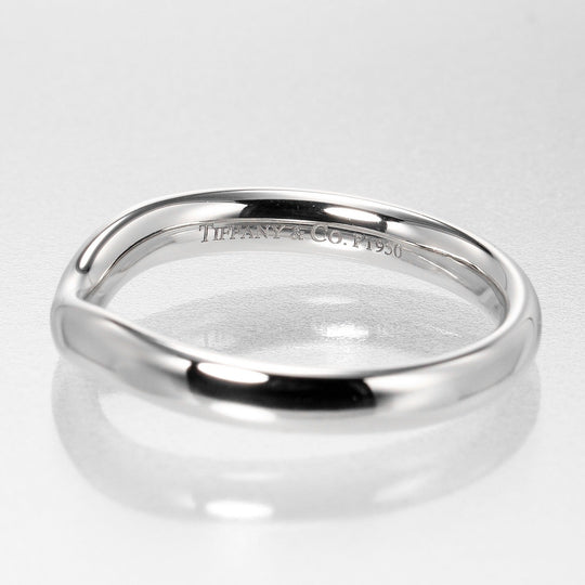 TIFFANY&Co. Ring Pt950Platinum Silver Curved band 0.1" Women Used Authentic