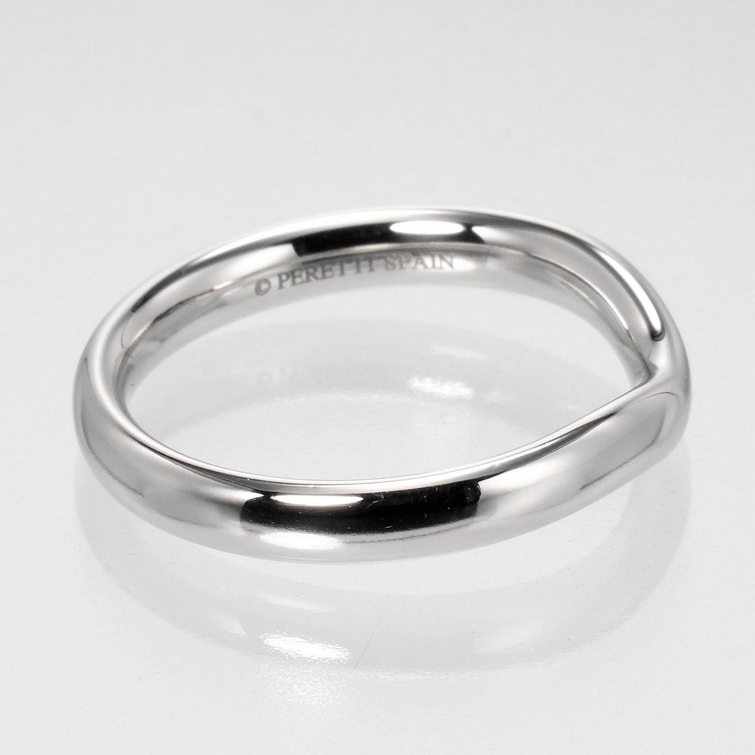 TIFFANY&Co. Ring Pt950Platinum Silver Curved band 0.1" Women Used Authentic