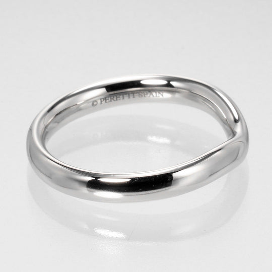 TIFFANY&Co. Ring Pt950Platinum Silver Curved band 0.1" Women Used Authentic