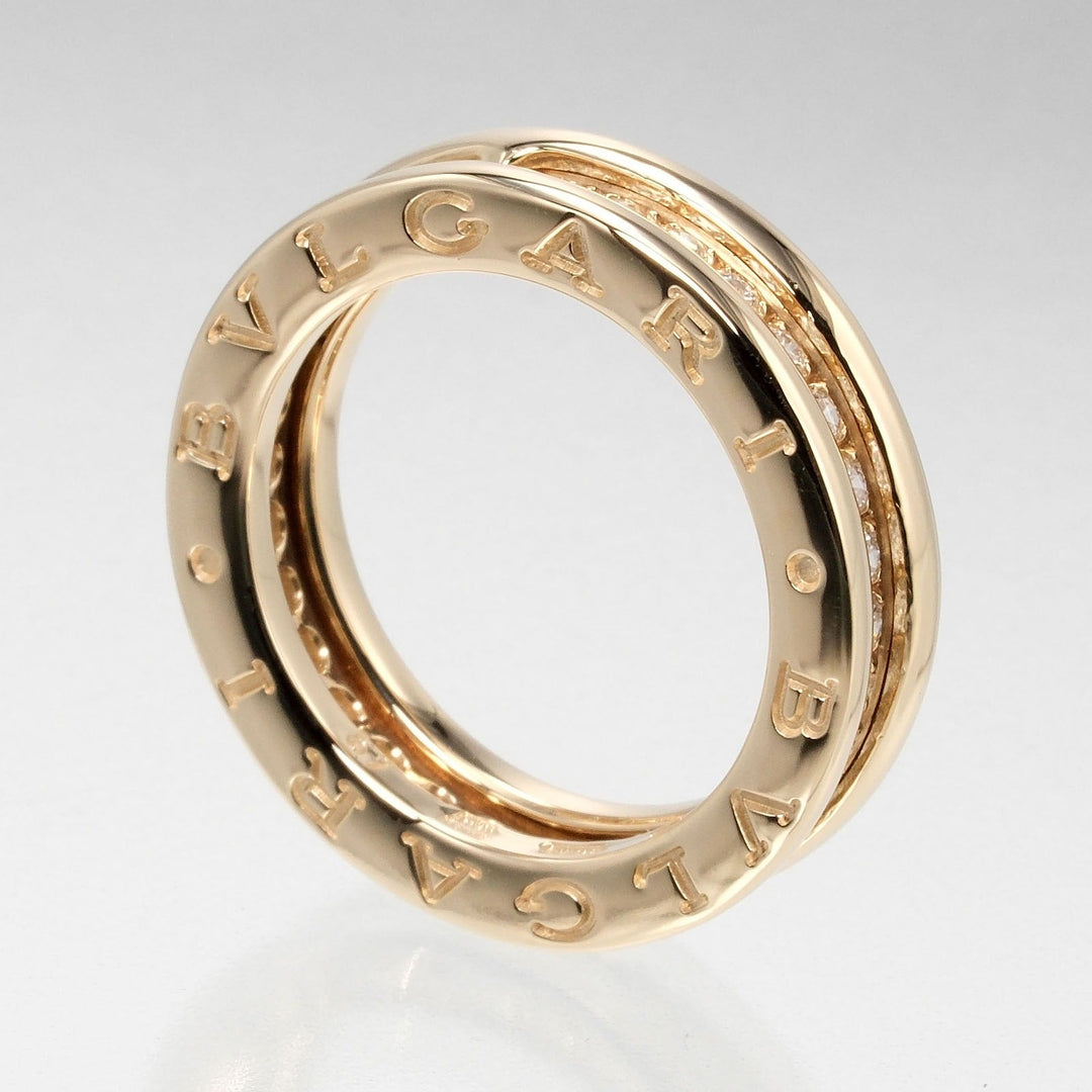 BVLGARI Ring B.ZERO1 K18 Yellow Gold, Diamond gold Be Zero One XS 1 Band Women 49 Used Authentic