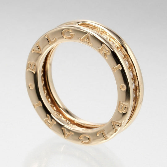 BVLGARI Ring B.ZERO1 K18 Yellow Gold, Diamond gold Be Zero One XS 1 Band Women 49 Used Authentic