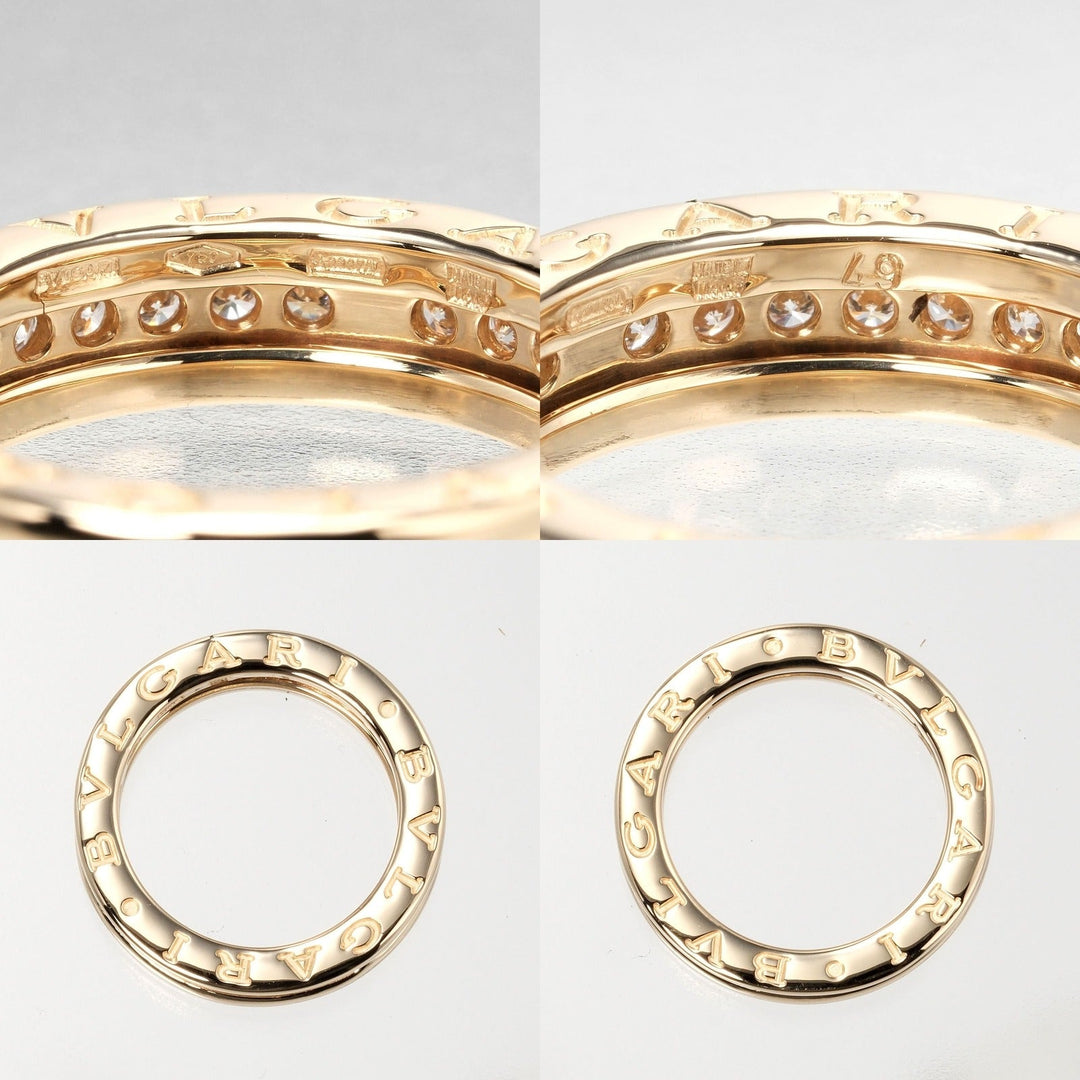 BVLGARI Ring B.ZERO1 K18 Yellow Gold, Diamond gold Be Zero One XS 1 Band Women 49 Used Authentic