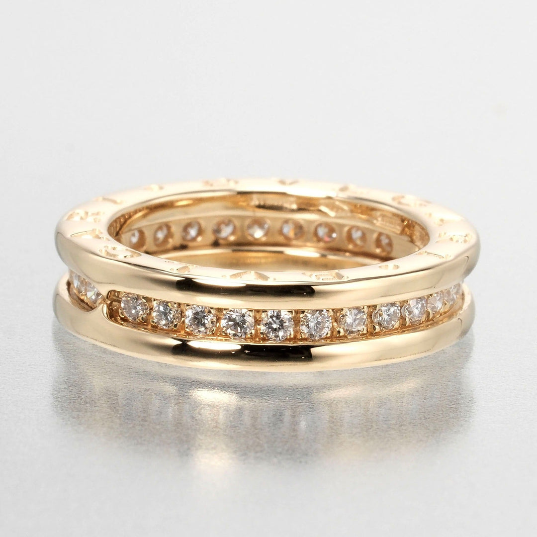 BVLGARI Ring B.ZERO1 K18 Yellow Gold, Diamond gold Be Zero One XS 1 Band Women 49 Used Authentic
