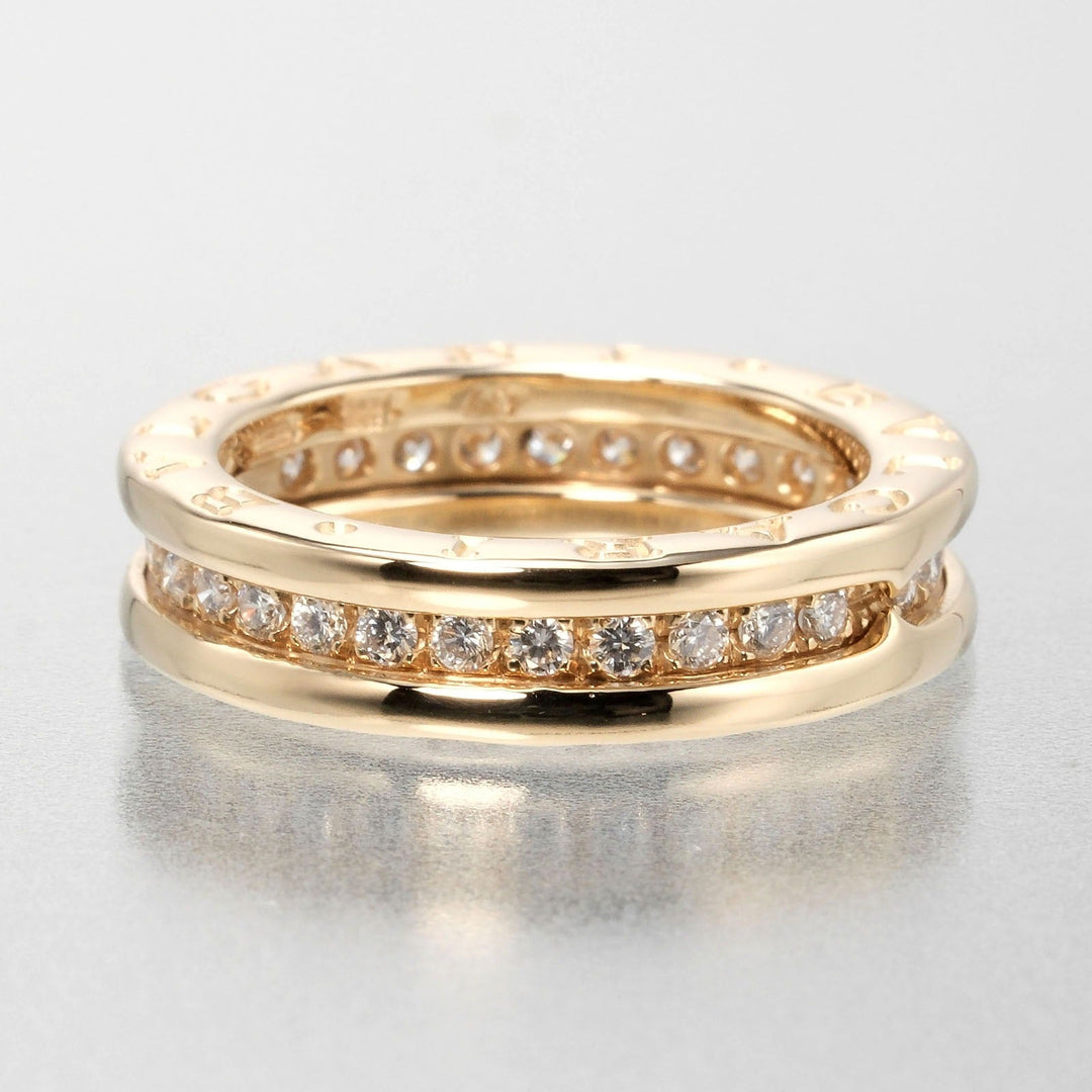 BVLGARI Ring B.ZERO1 K18 Yellow Gold, Diamond gold Be Zero One XS 1 Band Women 49 Used Authentic