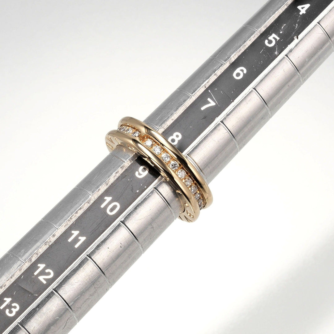 BVLGARI Ring B.ZERO1 K18 Yellow Gold, Diamond gold Be Zero One XS 1 Band Women 49 Used Authentic