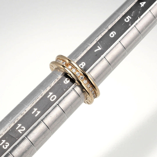 BVLGARI Ring B.ZERO1 K18 Yellow Gold, Diamond gold Be Zero One XS 1 Band Women 49 Used Authentic
