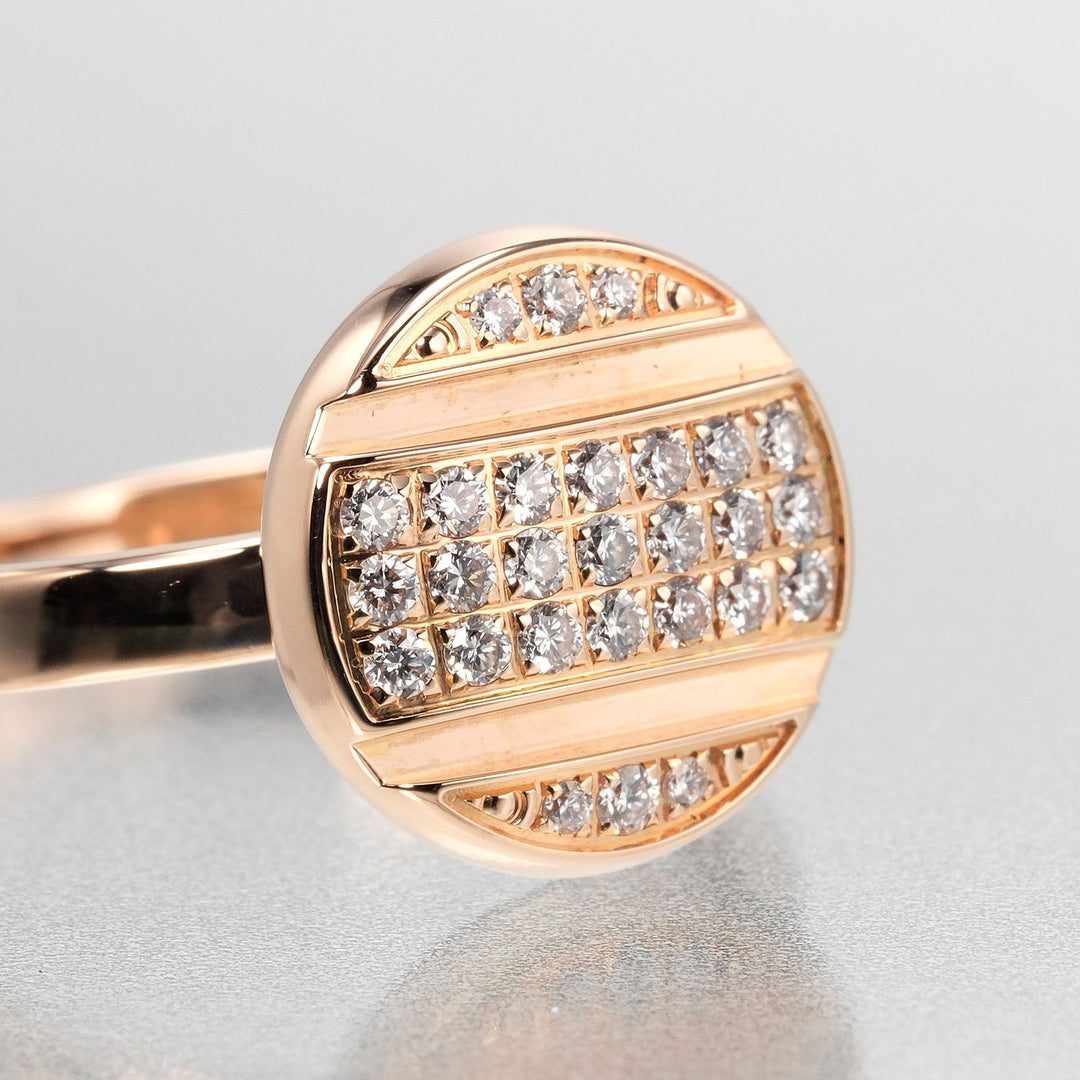 Chaumet Ring K18 pink gold, diamond Pink gold Class one studs Women Used Authentic