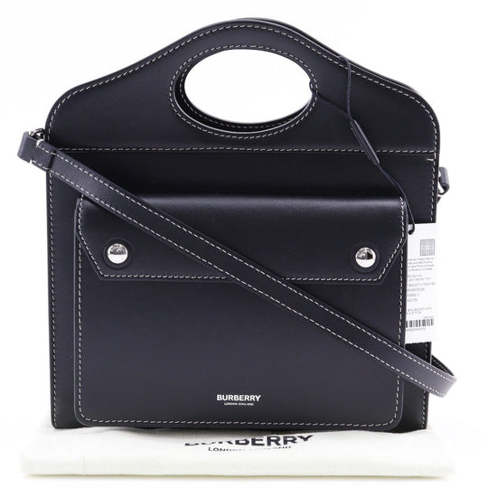 BURBERRY Handbag 8040892 leather black 2WAY handbag  Women Used Authentic
